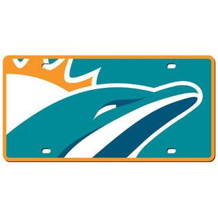 Miami Dolphins License Plate Mega Print - CanesWear at Miami FanWear Automobile Accessories Stockdale CanesWear at Miami FanWear