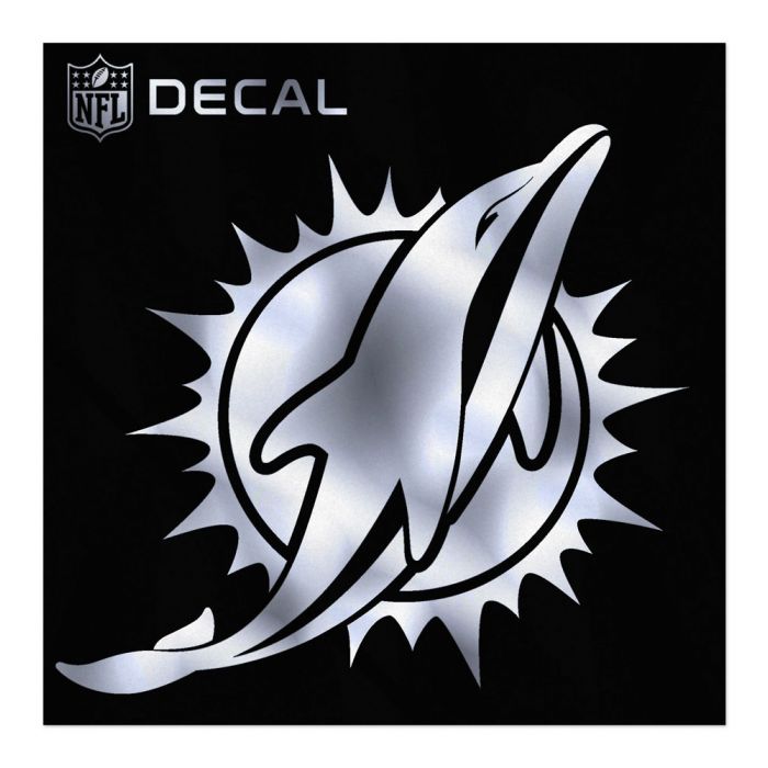 Miami Dolphins 6 Inch Metallic Decal