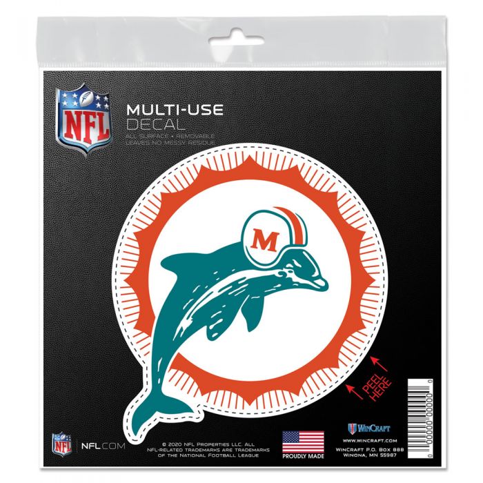 Miami Dolphins Vintage  4.5 Inch Multi-Use Decal