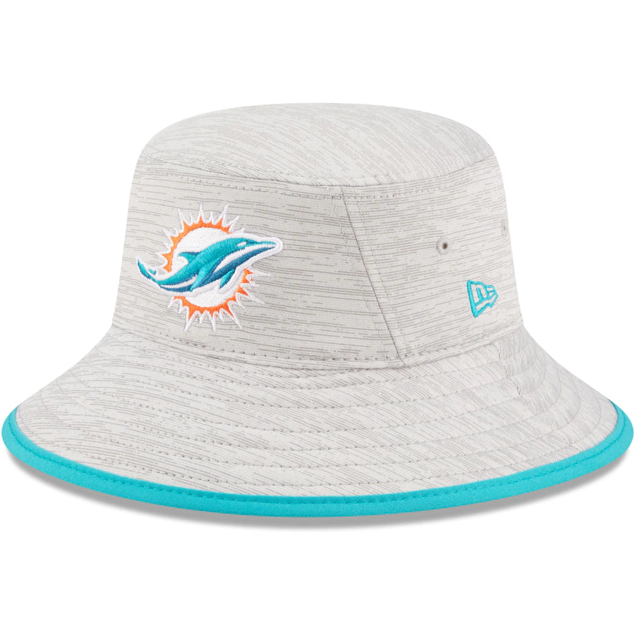 Miami Dolphins New Era Distinct Bucket Hat - Gray