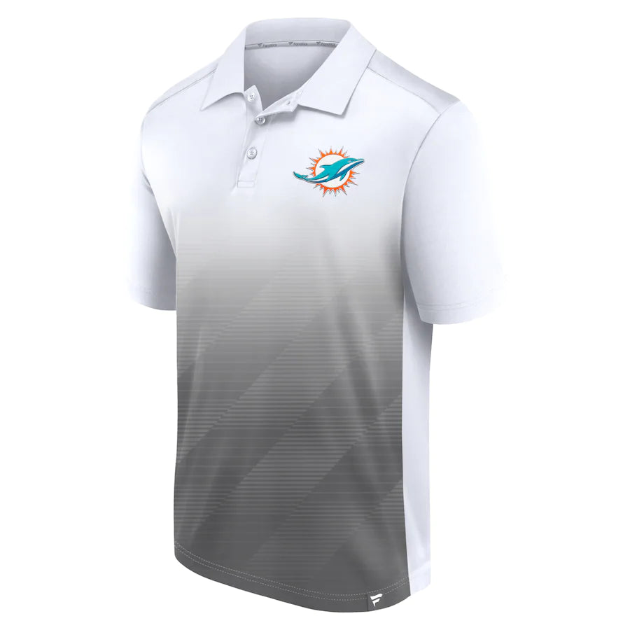 Miami Dolphins Fanatics Parameter Polo - White/Gray