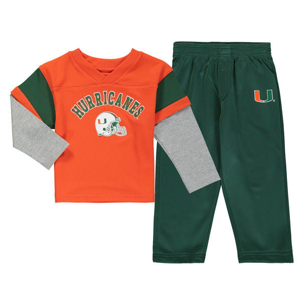 Miami Hurricanes Youth Charger Pant Set - CanesWear at Miami FanWear Youth Apparel Outer Stuff CanesWear at Miami FanWear