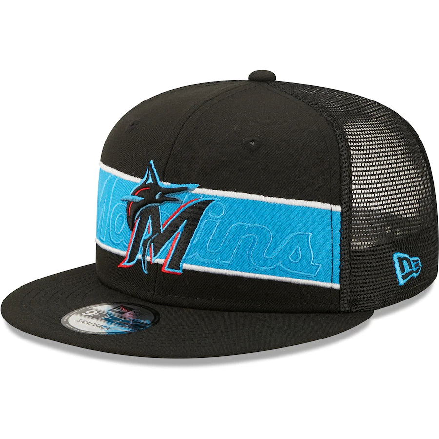 Miami Marlins New Era Tonal Band 9FIFTY Snapback Hat - Black