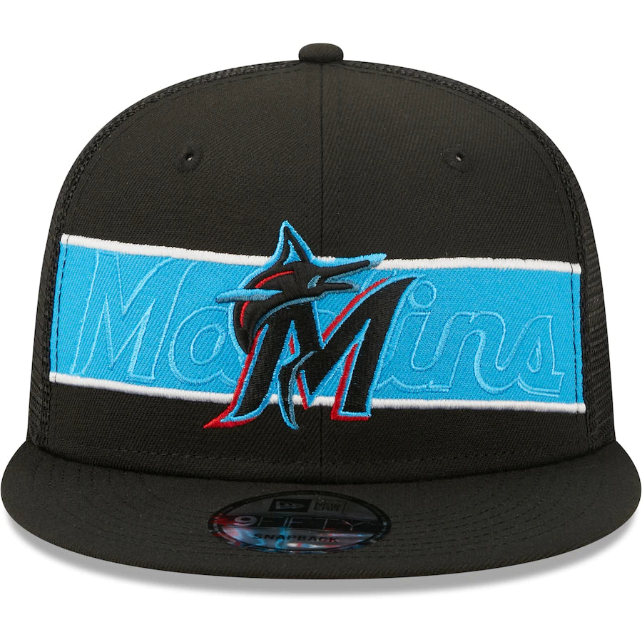 Miami Marlins New Era Tonal Band 9FIFTY Snapback Hat - Black