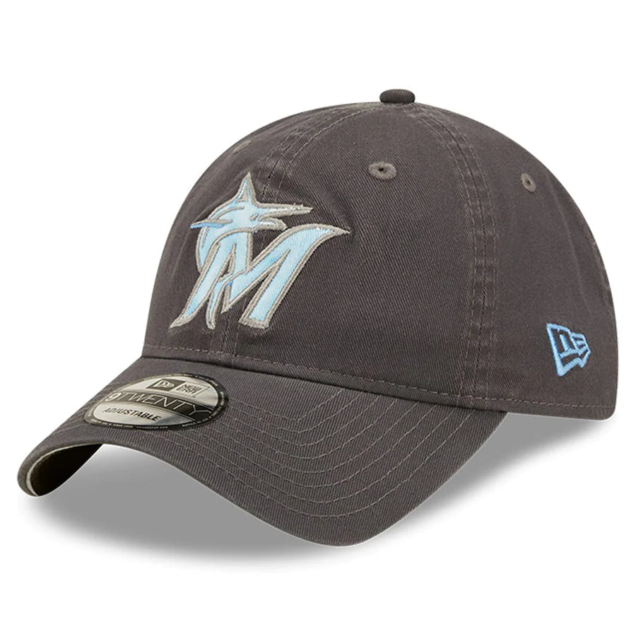 Miami Marlins New Era 2022 Father's Day 9Twenty Adjustable Hat - Graphite