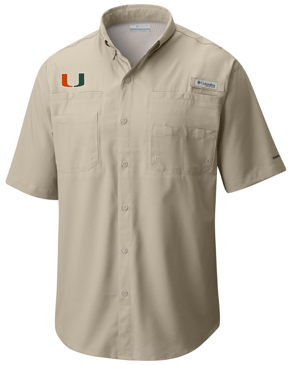 Miami Hurricanes Columbia PFG Tamiami Shirt U Logo - Fossil