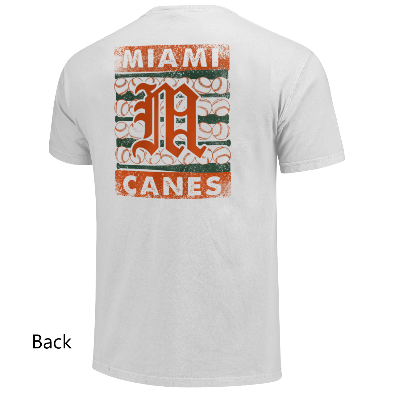 Miami Hurricanes Bats & Balls Old English M Tri-Blend T-Shirt - White