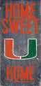 Miami Hurricanes Home Sweet Home Wooden Sign - 6 x 12 - CanesWear at Miami FanWear general Casey's Distribution CanesWear at Miami FanWear