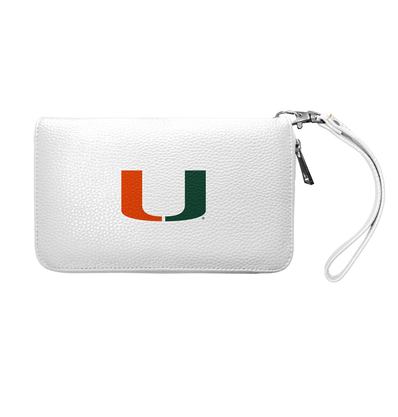 Miami Hurricanes Zipper Pebble Organizer Wallet - White