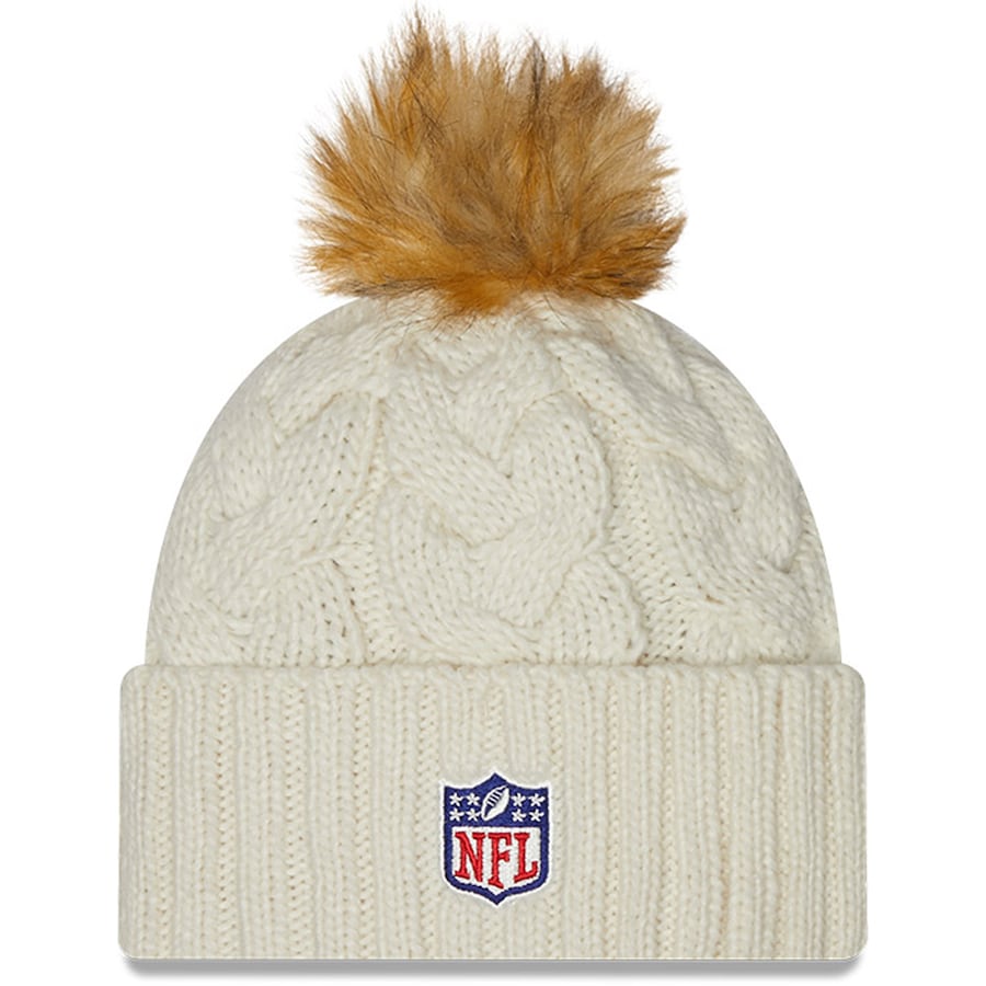 Miami Dolphins New Era Women's 2022 Sideline Cuffed Knit Hat - Cream