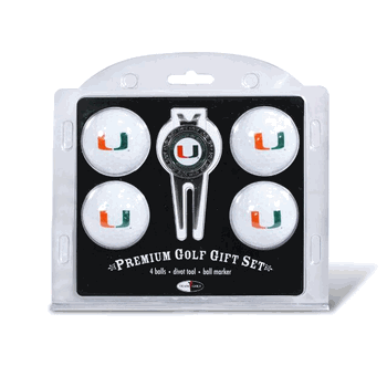 Miami Hurricanes Premium 4 Ball Gift Set