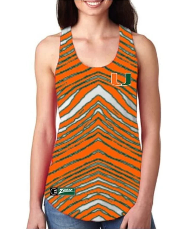 Miami Hurricanes Dyme Lyfe Zubaz Racer Back Tank Top - Orange