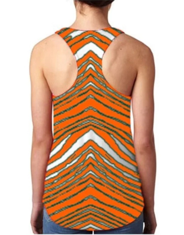 Miami Hurricanes Dyme Lyfe Zubaz Racer Back Tank Top - Orange